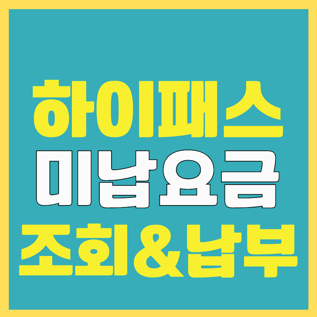 하이패스 미납요금 조회 납부