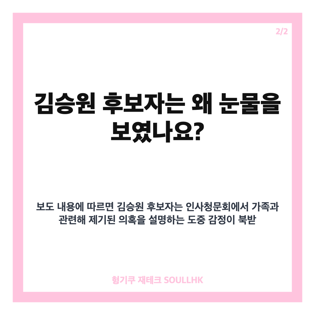 서영교 김승원 눈물, 가족 의혹 해명 중 나온 인사청문회 장면 정리 카드뉴스 3