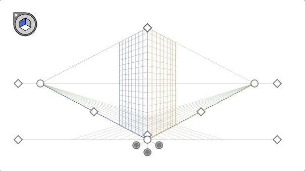 원근감 격자 _ 1점 투시, 2점 투시, 3점 투시