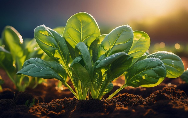 시금치, 밭, 푸른색