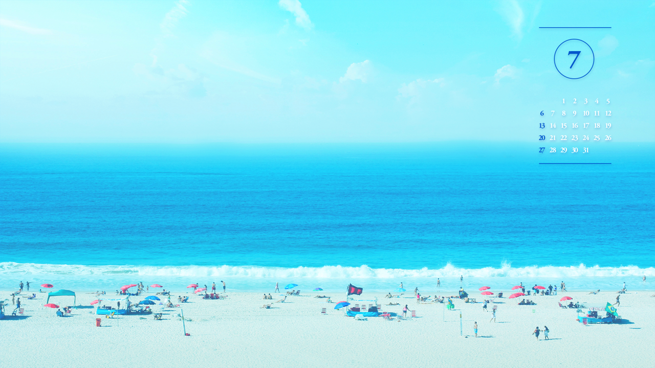 02 해수욕장 A - 2025년7월 노트북배경화면