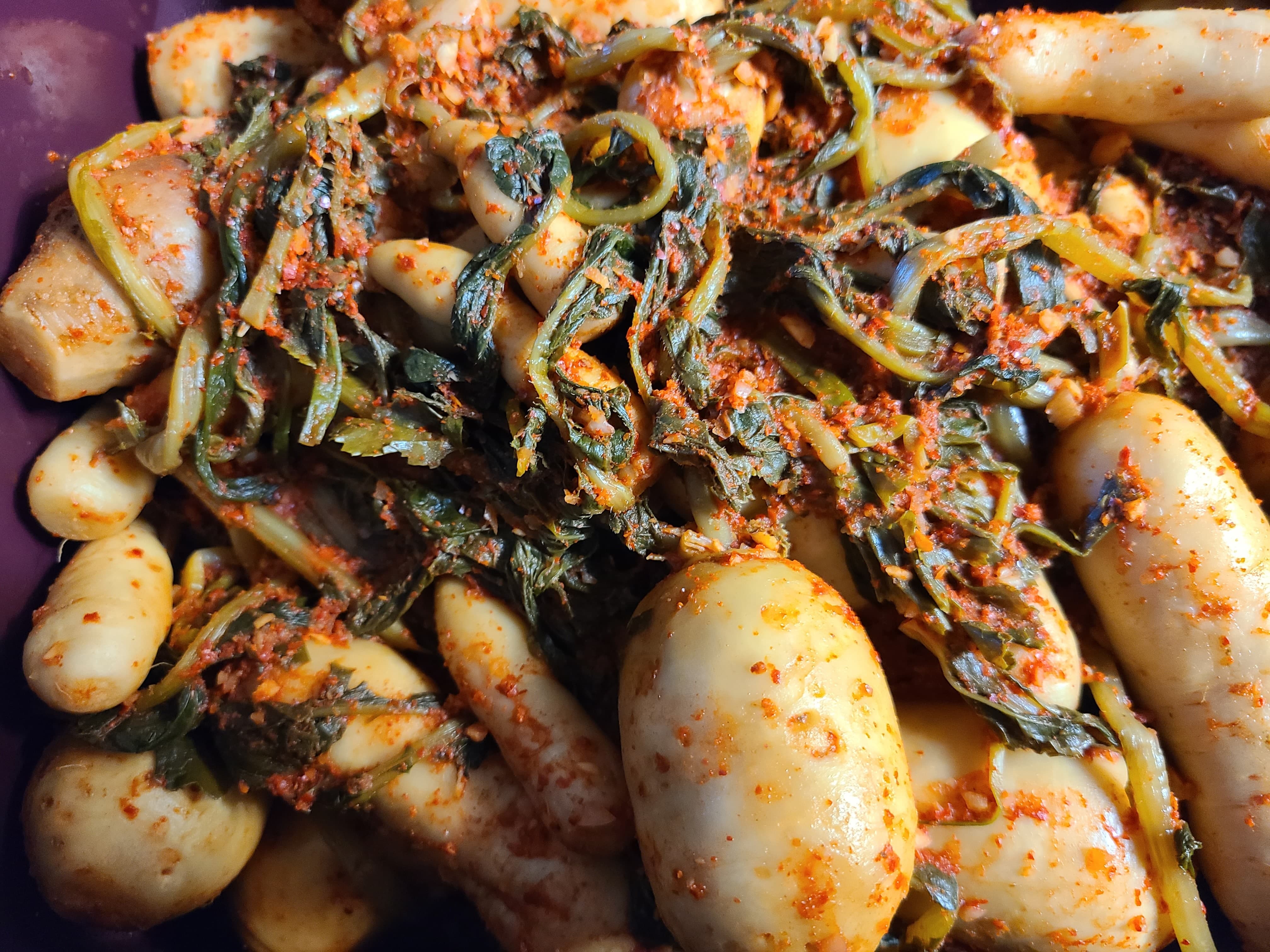 알타리묵은지들기름볶음요리