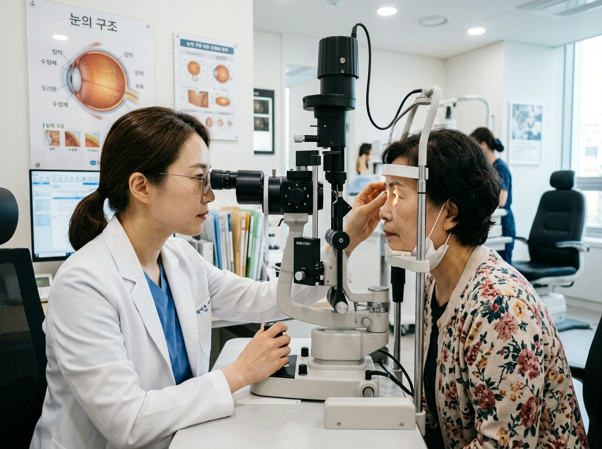 알레르기 결막염 안과 검진, 세극등 검사, 봄철 눈 충혈 진단, 안과 전문의 상담