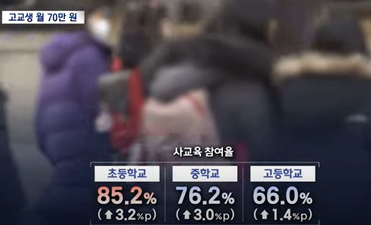 한국의 사교육 참여율