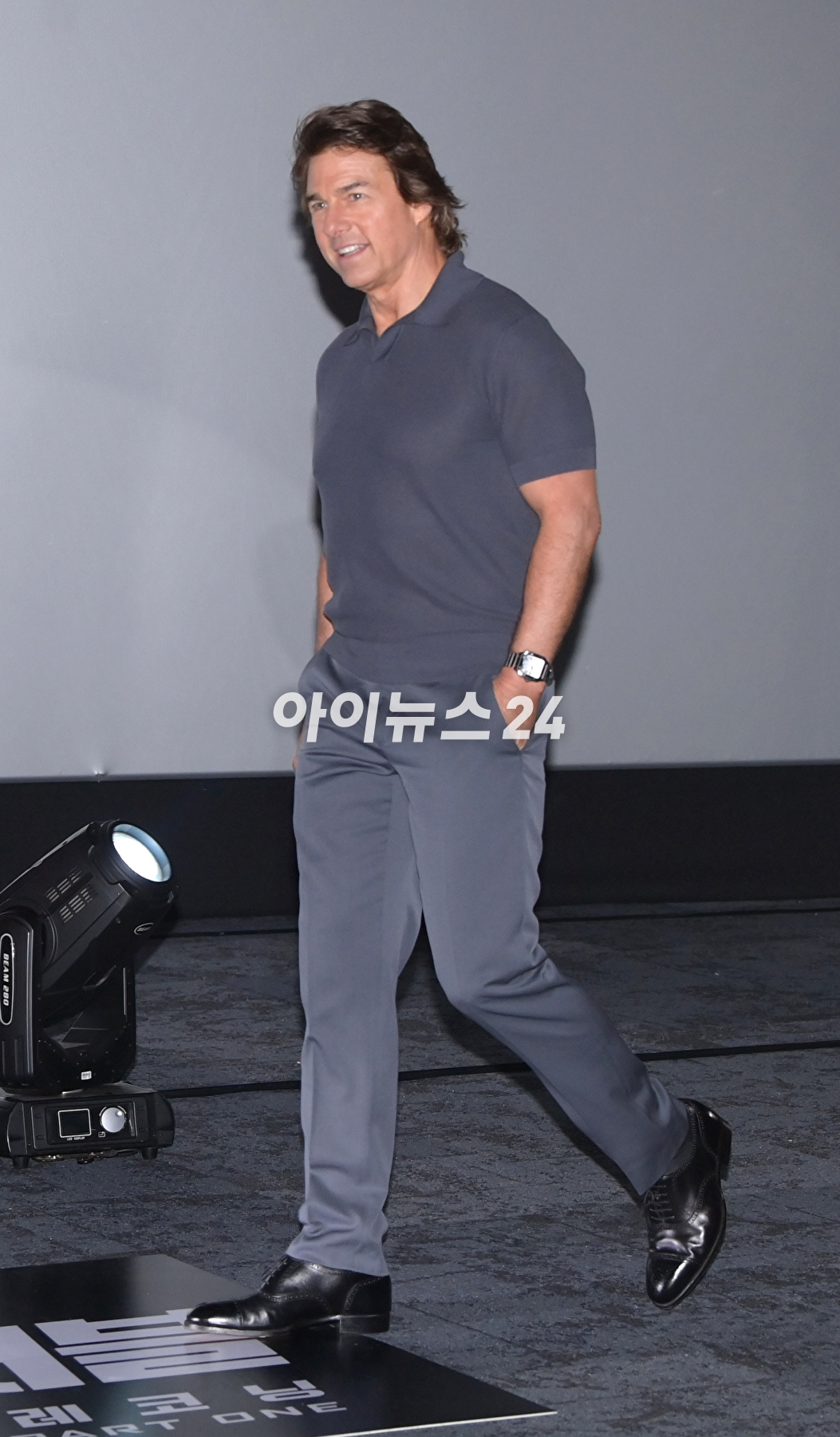 배우 톰 크루즈가 29일 오후 서울 송파구 롯데월드타워에서 진행된 영화 '미션 임파서블: 데드 레코닝 파트 원'(감독 크리스토퍼 맥쿼리) 내한 기자간담회에 참석하고 있다. [사진=정소희 기자]