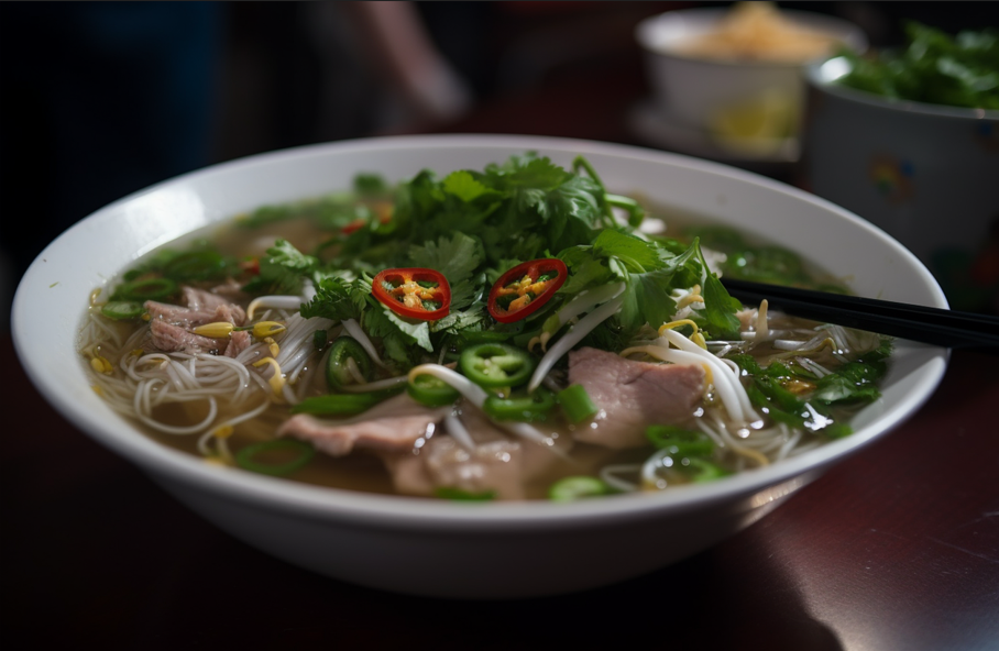 베트남 전통 음식 쌀국수 사진