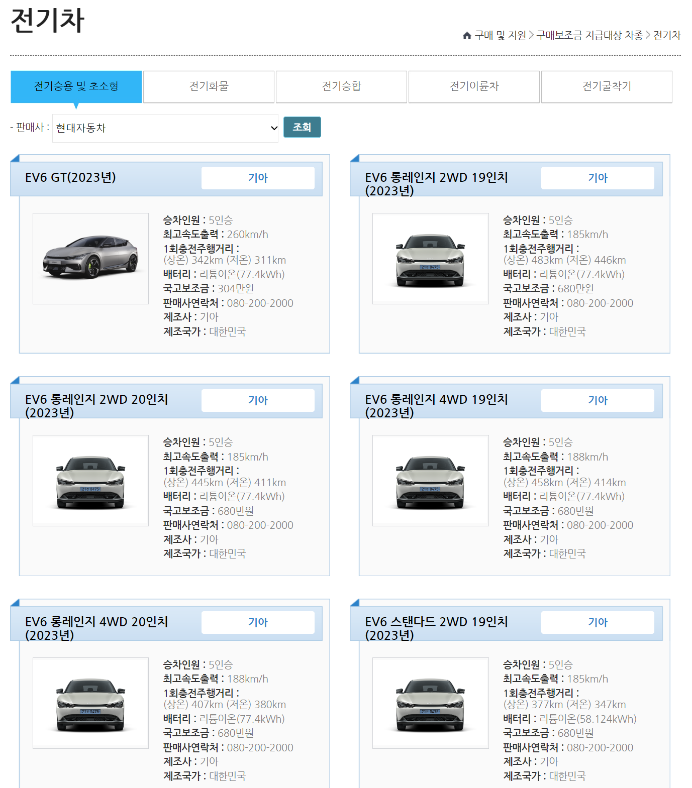 전기차 안내 및 지원금 안내
