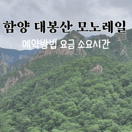 함양 대봉산 모노레일 예약