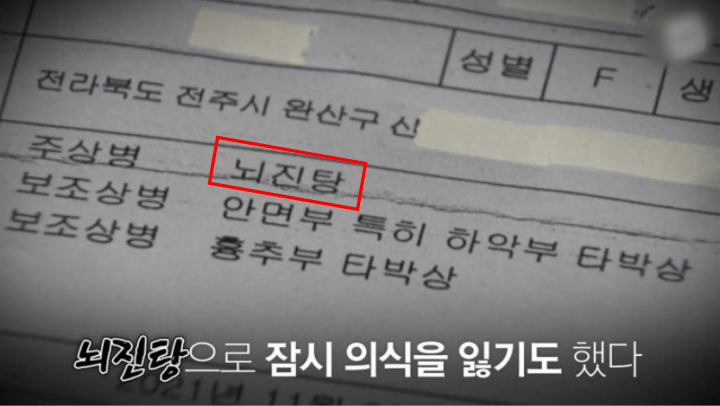 병원-소견서-뇌진탕-사진