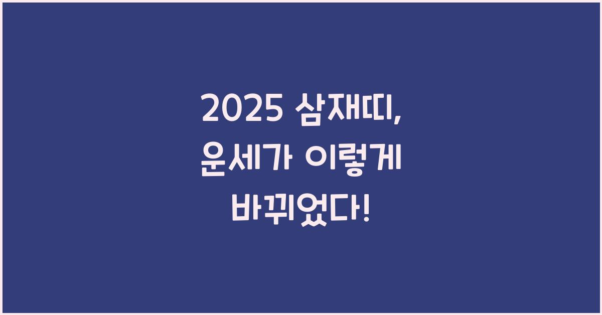 2025 삼재띠