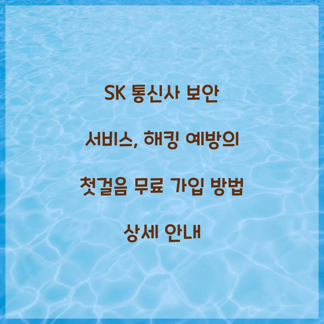 SK 통신사 보안 서비스