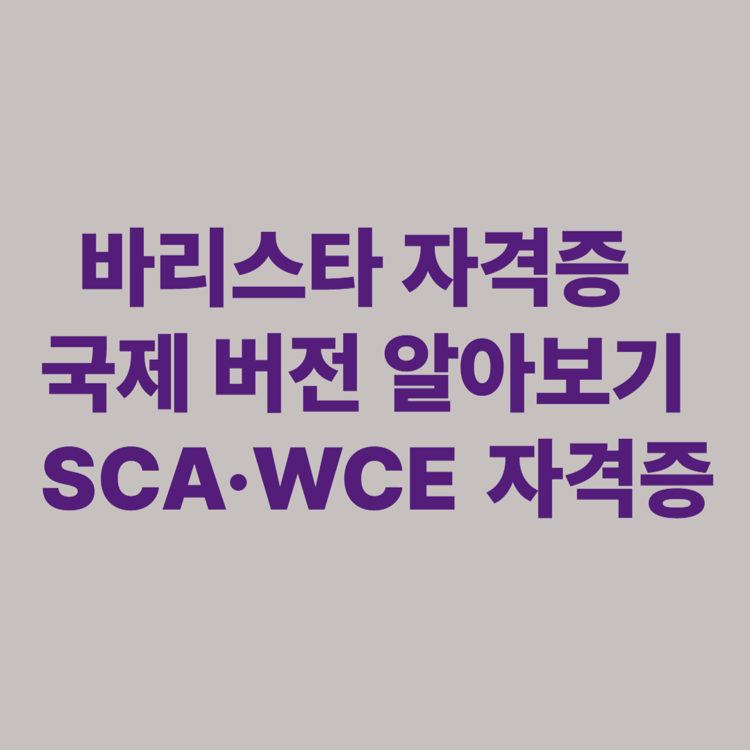 국제 바리스타 자격증 SCA와 WCE 비교 설명 이미지
