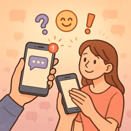 썸타며 연락하고있는 이미지
