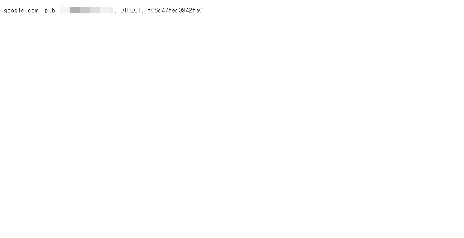ads.txt 파일 정상 표시