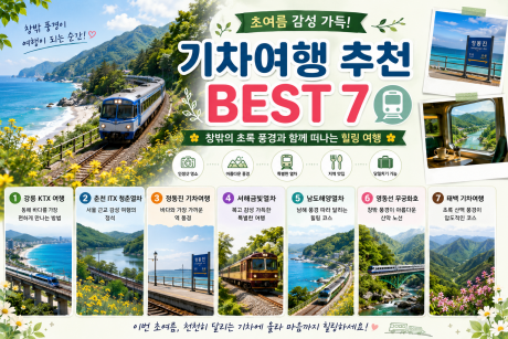 초여름 감성 기차여행 추천 BEST 7, 국내 힐링 열차 여행지