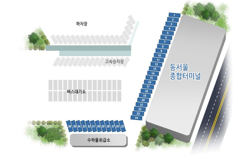 동서울 터미널 승차홈 위치