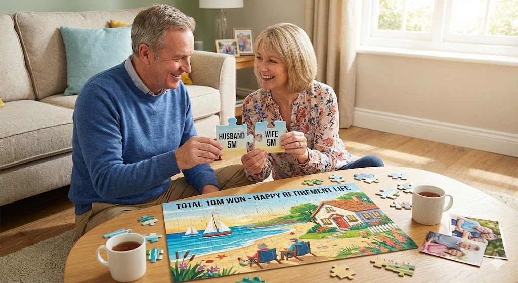 부부가 서로 협력하여 '월 1,000만 원'이라는 큰 퍼즐을 완성하는 모습