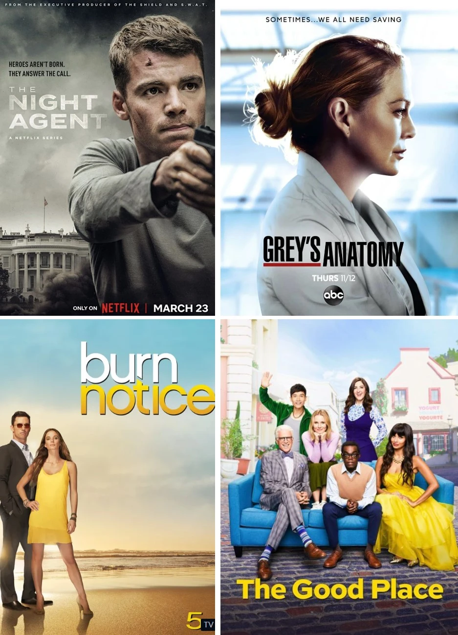 추천하는-미드-4편-포스터-나이트에이전트-그레이아나토미-번노티스-굿플레이스