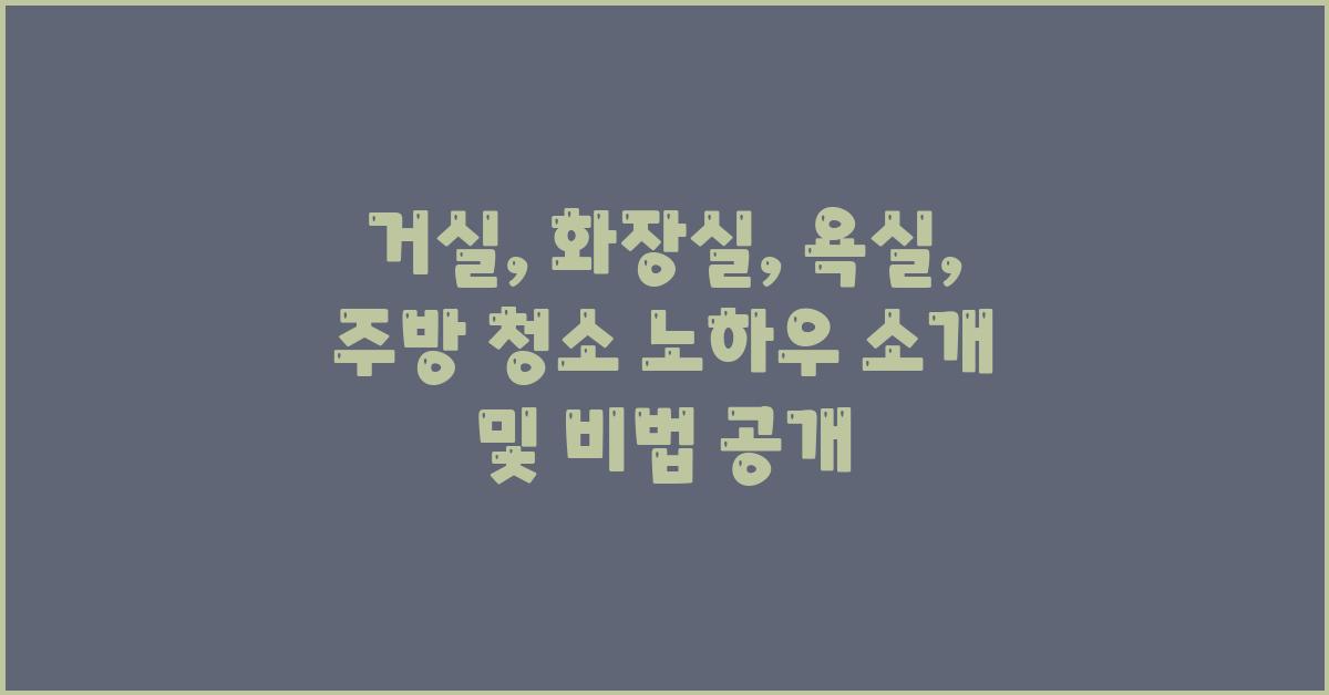 거실, 화장실, 욕실, 주방 청소 노하우 소개