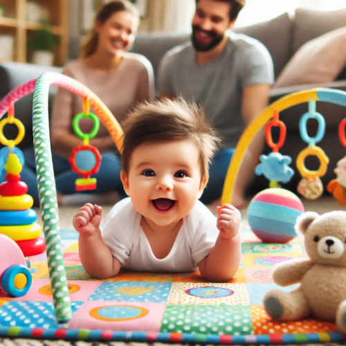 배냇짓하며-웃는-아기