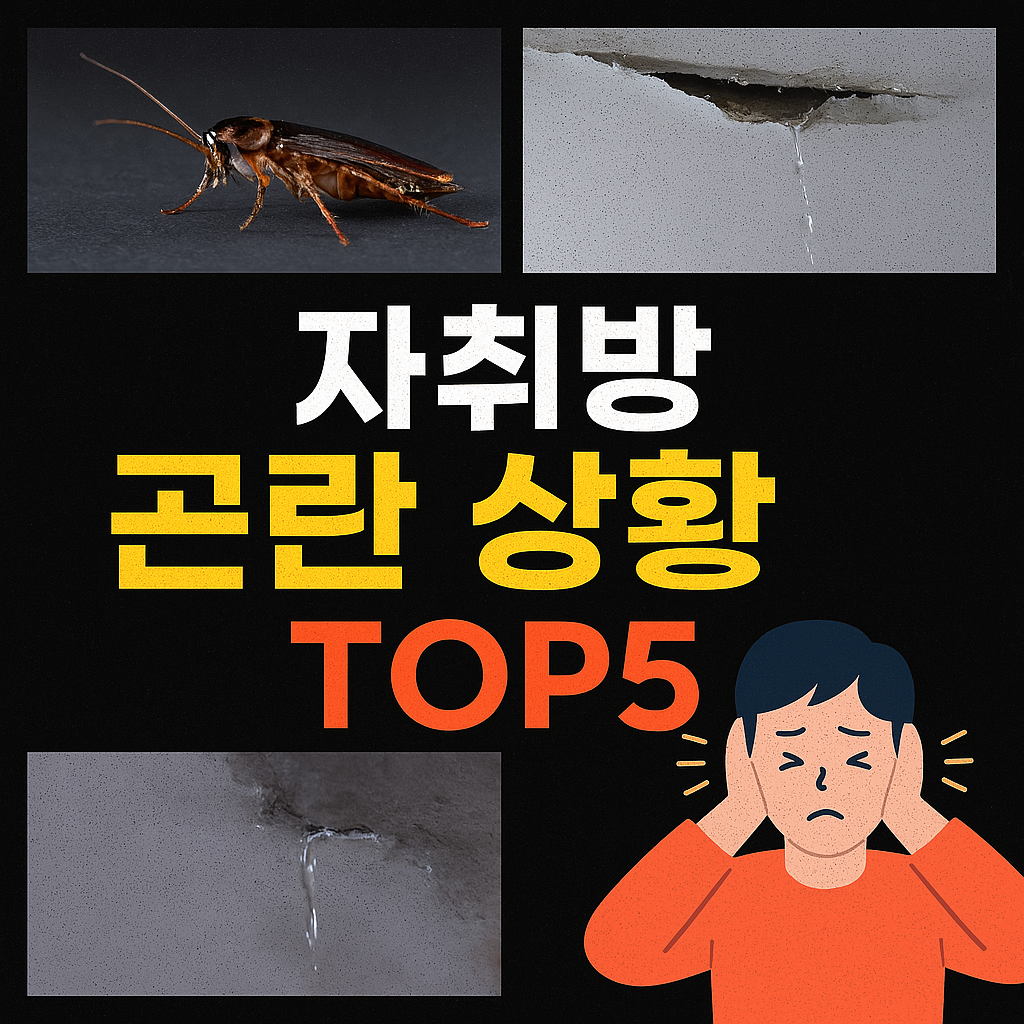 바퀴벌래, 누수 등 자취방에서 곤란한 상황 사진