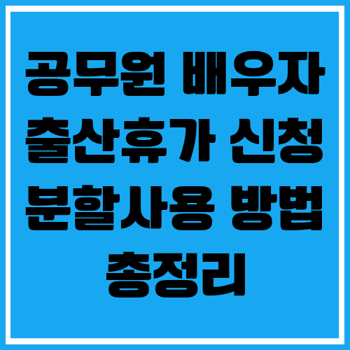 공무원 배우자 출산휴가 신청 분할사용 방법 총정리