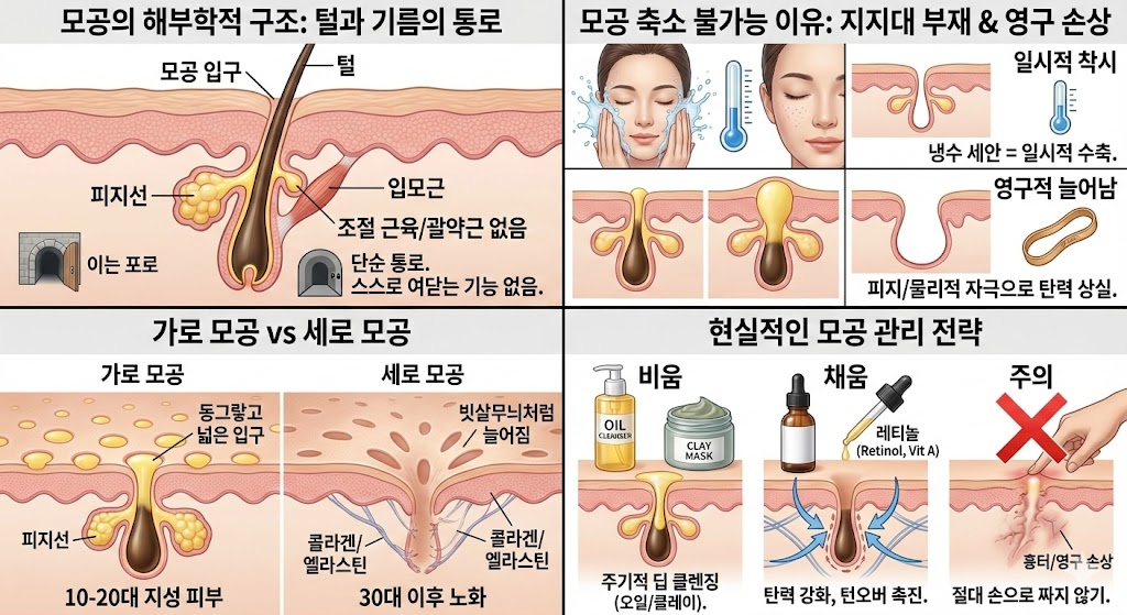 모공 축소 불가능
