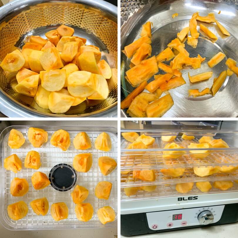 껍질을-벗겨낸-단감