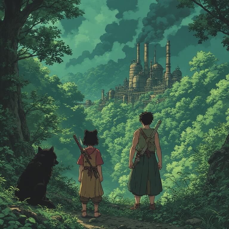 인간과 자연의 공존 일러스트