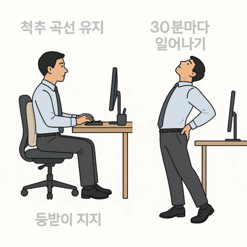 장시간 앉아서 일할 때 허리 건강을 지키는 법 – 자세부터 루틴까지 완전정복