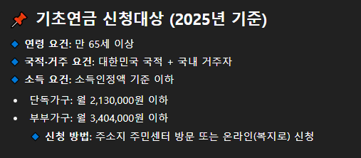 기초연금 수급자격