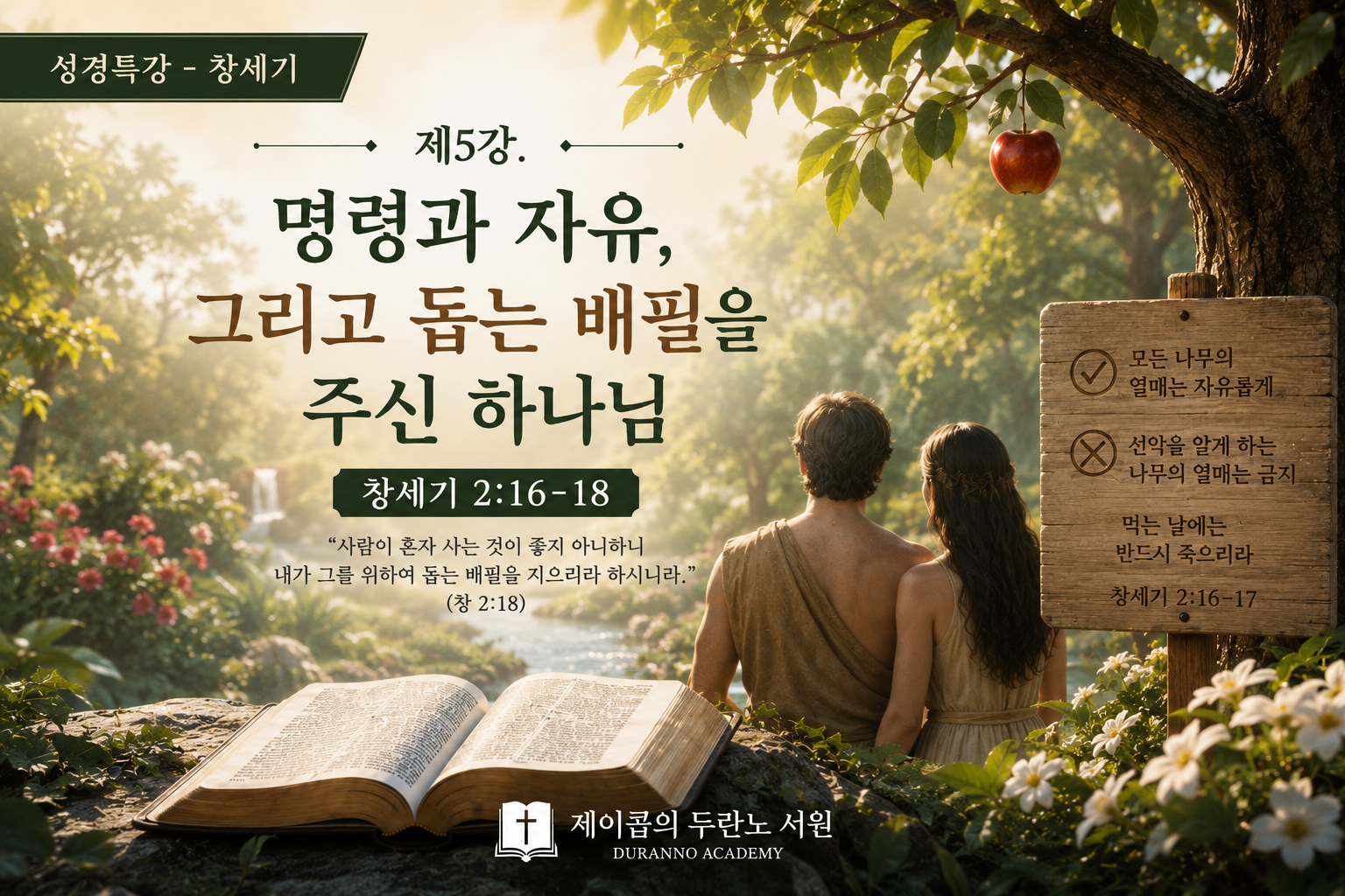 [성경특강_창세기] 명령과 자유, 그리고 돕는 배필을 주신 하나님