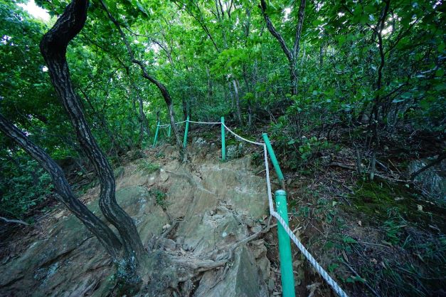 험한 로프줄 구간