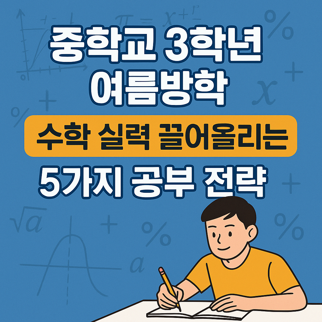 중학교 3학년 여름방학, 수학 실력 끌어올리는 5가지 공부 전략
