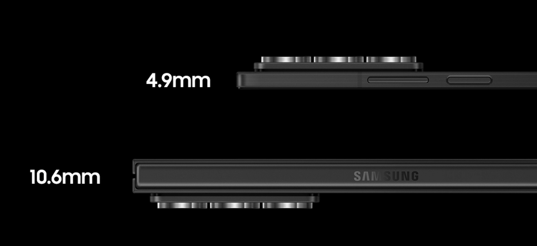 기존 갤럭시 Z폴드 시리즈 vs 갤럭시 Z폴드 SE 두께 비교