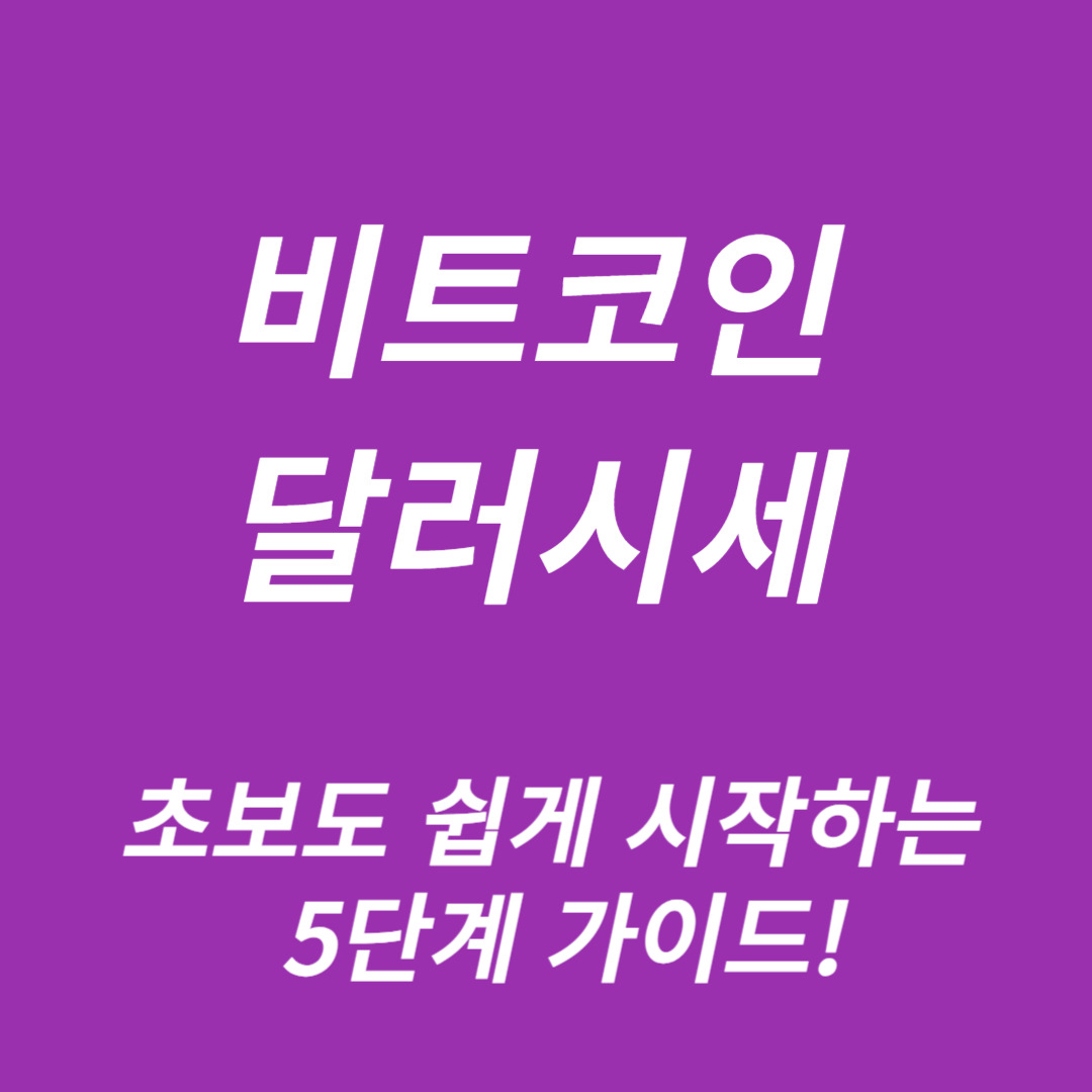 비트코인 달러시세, 투자 5단계 가이드