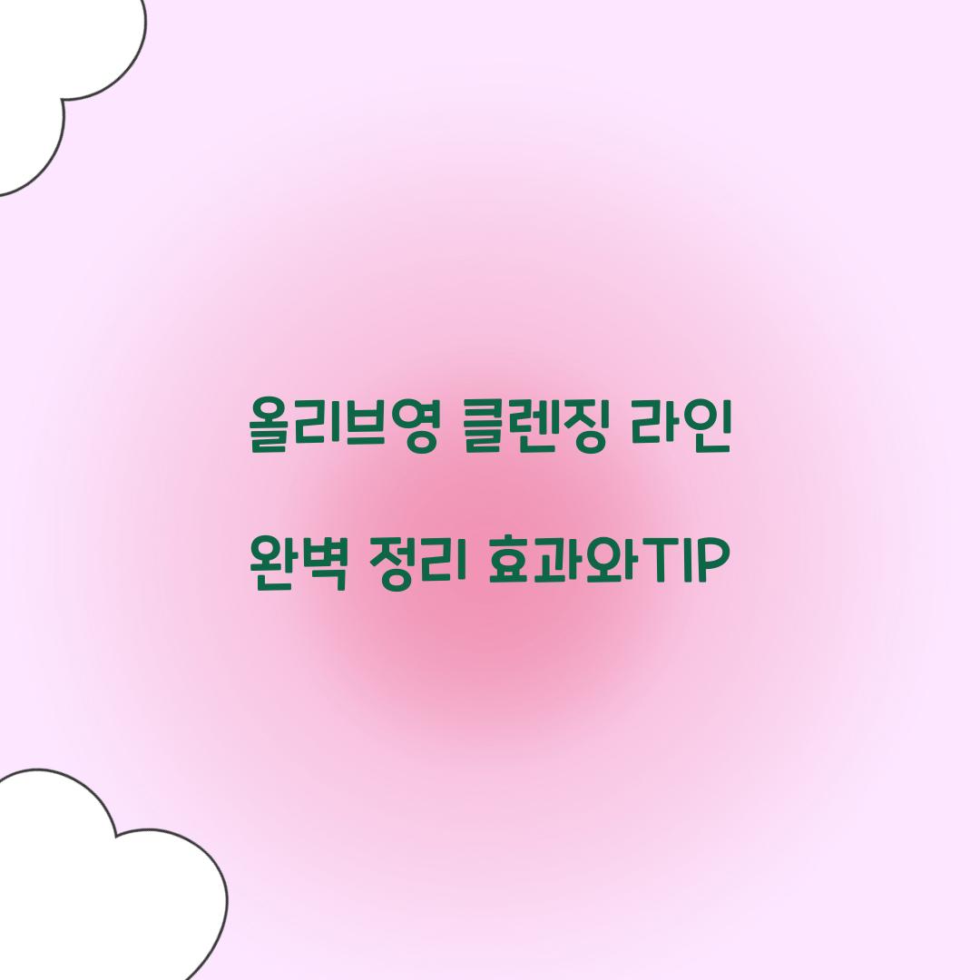 올리브영 클렌징 라인