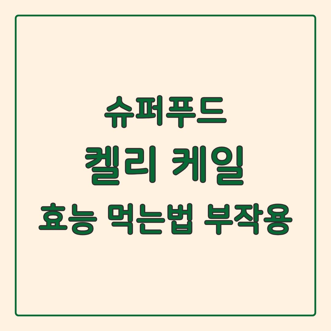 컬리 케일 슈퍼푸드 효능 먹는 법 부작용