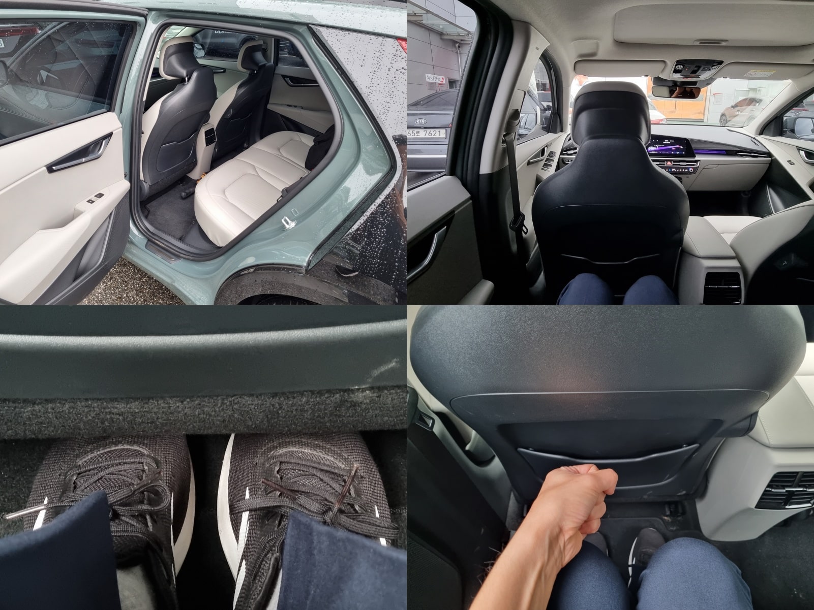 신형 니로 EV의 2열 공간을 살핀 모습입니다.