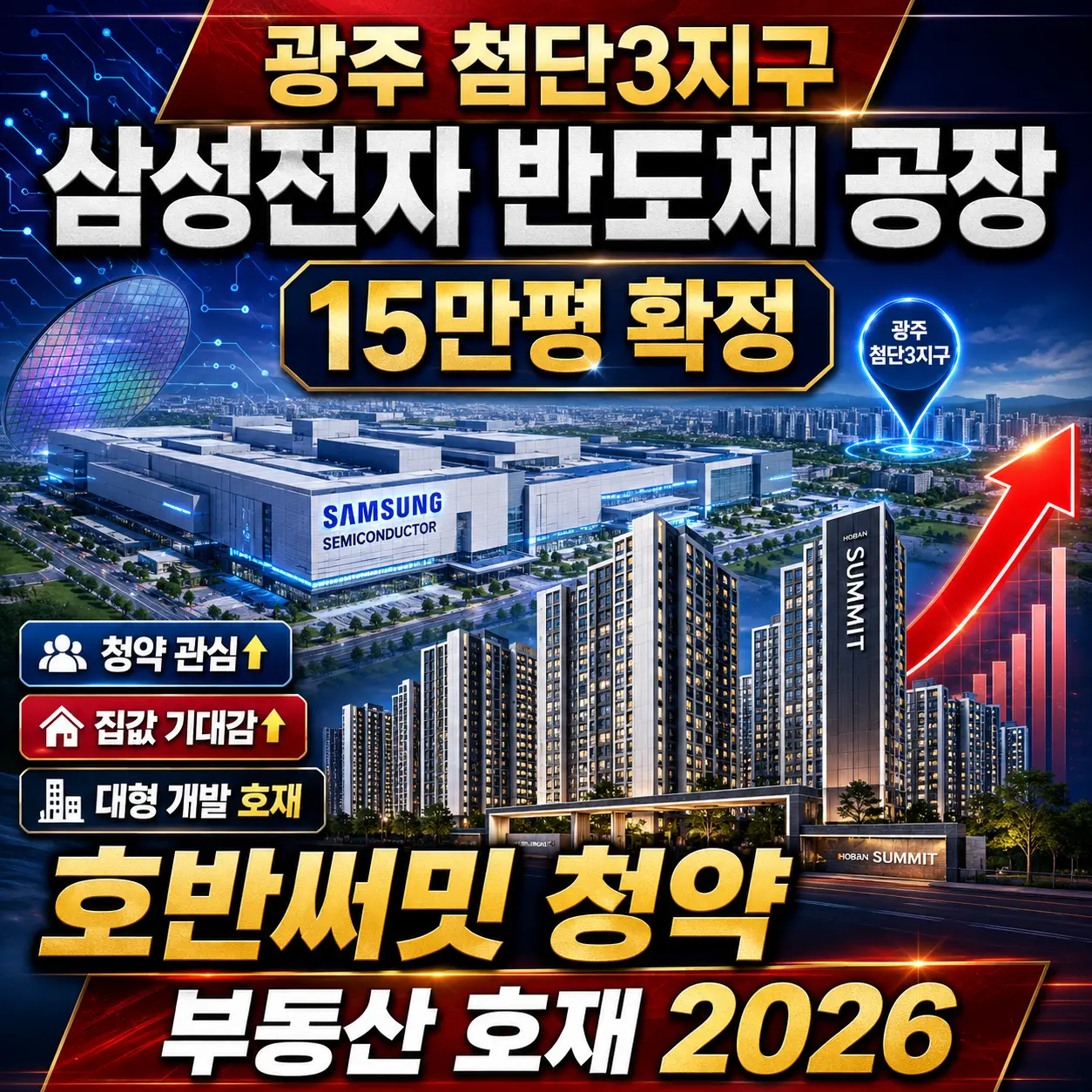 광주 첨단3지구 삼성전자 반도체 공장 15만평 확정 호반써밋 청약 부동산 호재