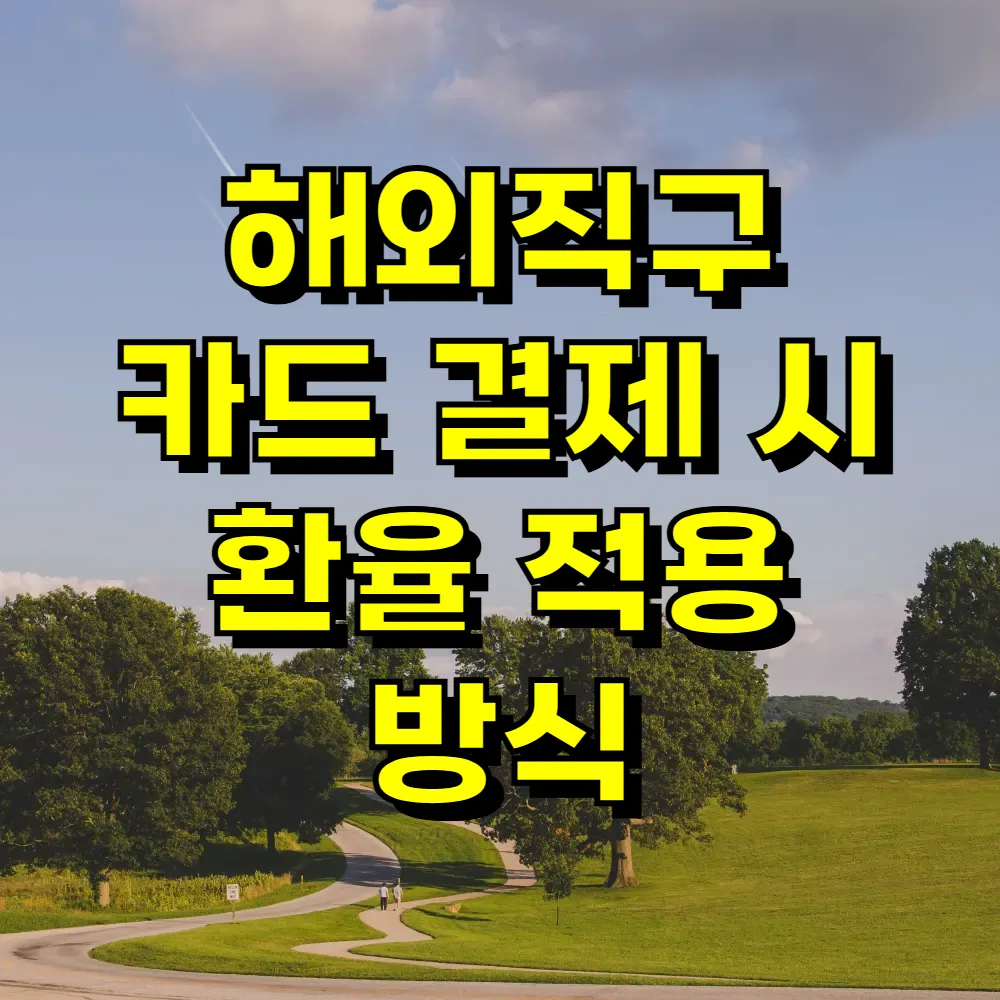 해외직구 카드 결제 시 환율 적용 방식