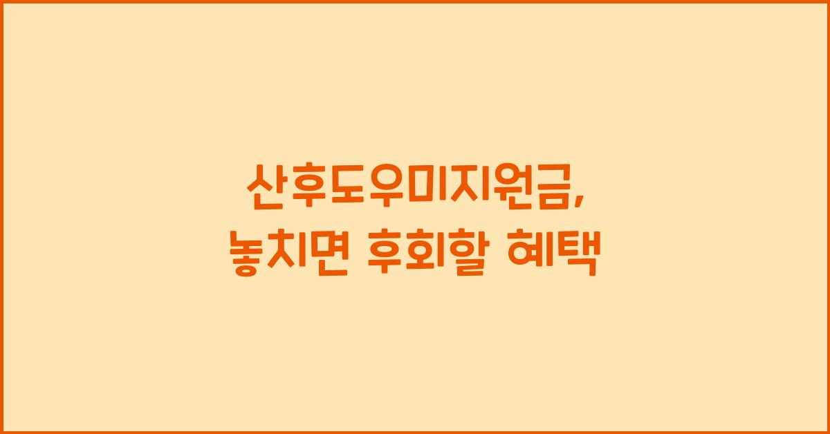 산후도우미지원금