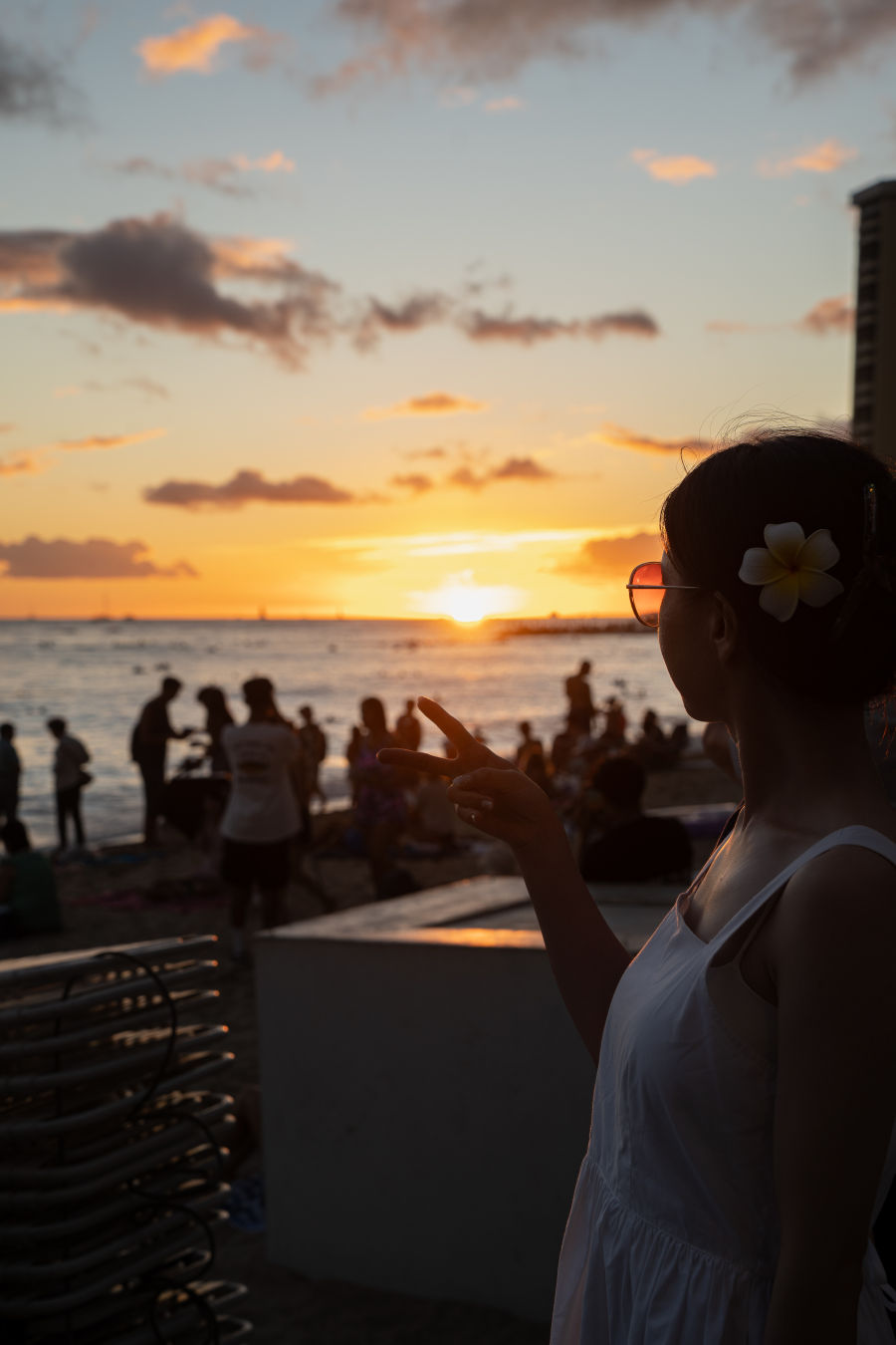 와이키키 해변 일몰