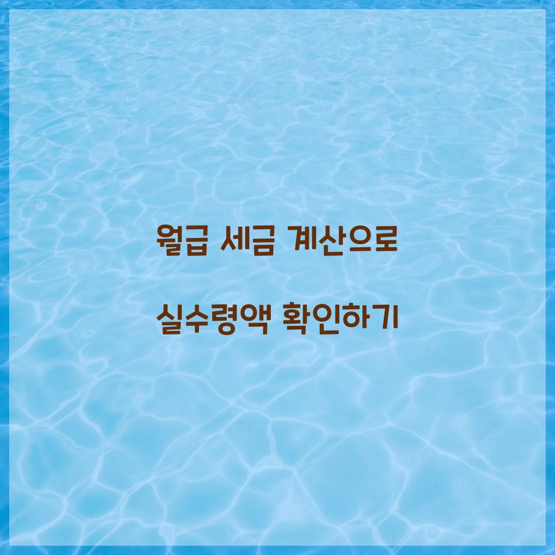 월급 세금 계산