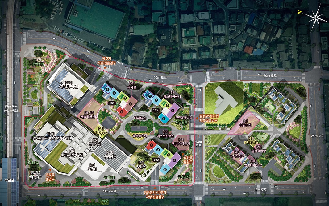 롯데캐슬 이스트폴 동・호수 배치 조감도