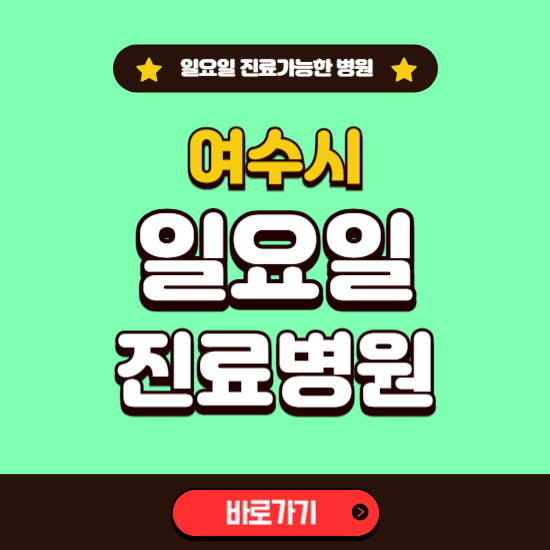 여수시 일요일 진료 가능한 병원 ❘ 주말 문여는 곳 총정리 (소아과, 내과, 안과, 치과, 피부과, 정형외과, 산부인과)