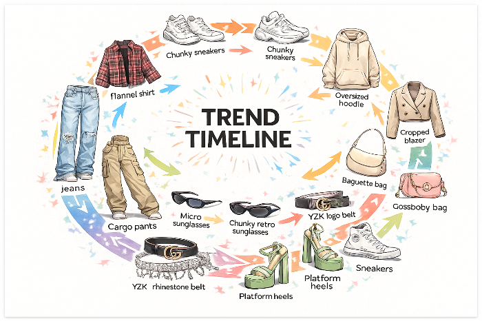 짧아진 패션 트렌드 주기 표현 이미지