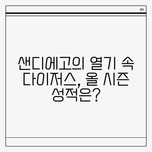 샌디에고의 열기 속 다이저스, 올 시즌 성적은?