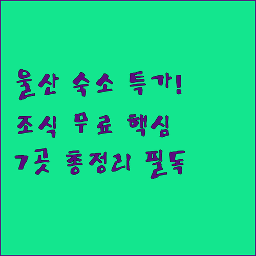 울산 호텔 특가 조식 무료 토요코인부..