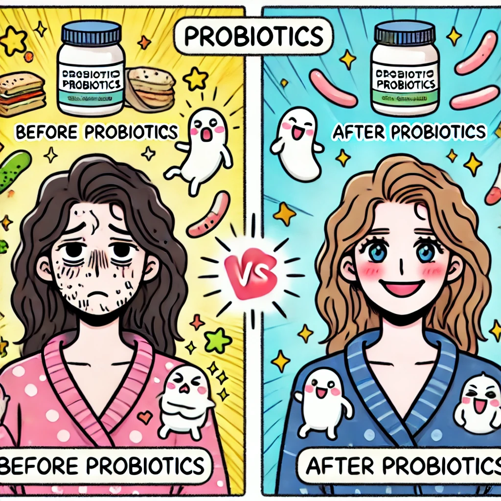 유산균 먹은후 먹기전 비교 사진